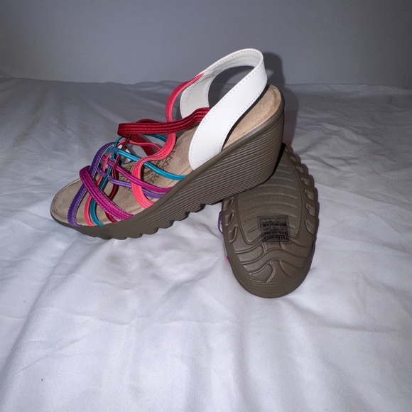 Skechers Colorful Strappy Slingback Wedge Sandals Size 7.5 NWT - Picture 4 of 7